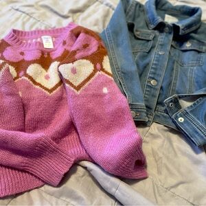 Carter's Pink and Brown Knit Sweater